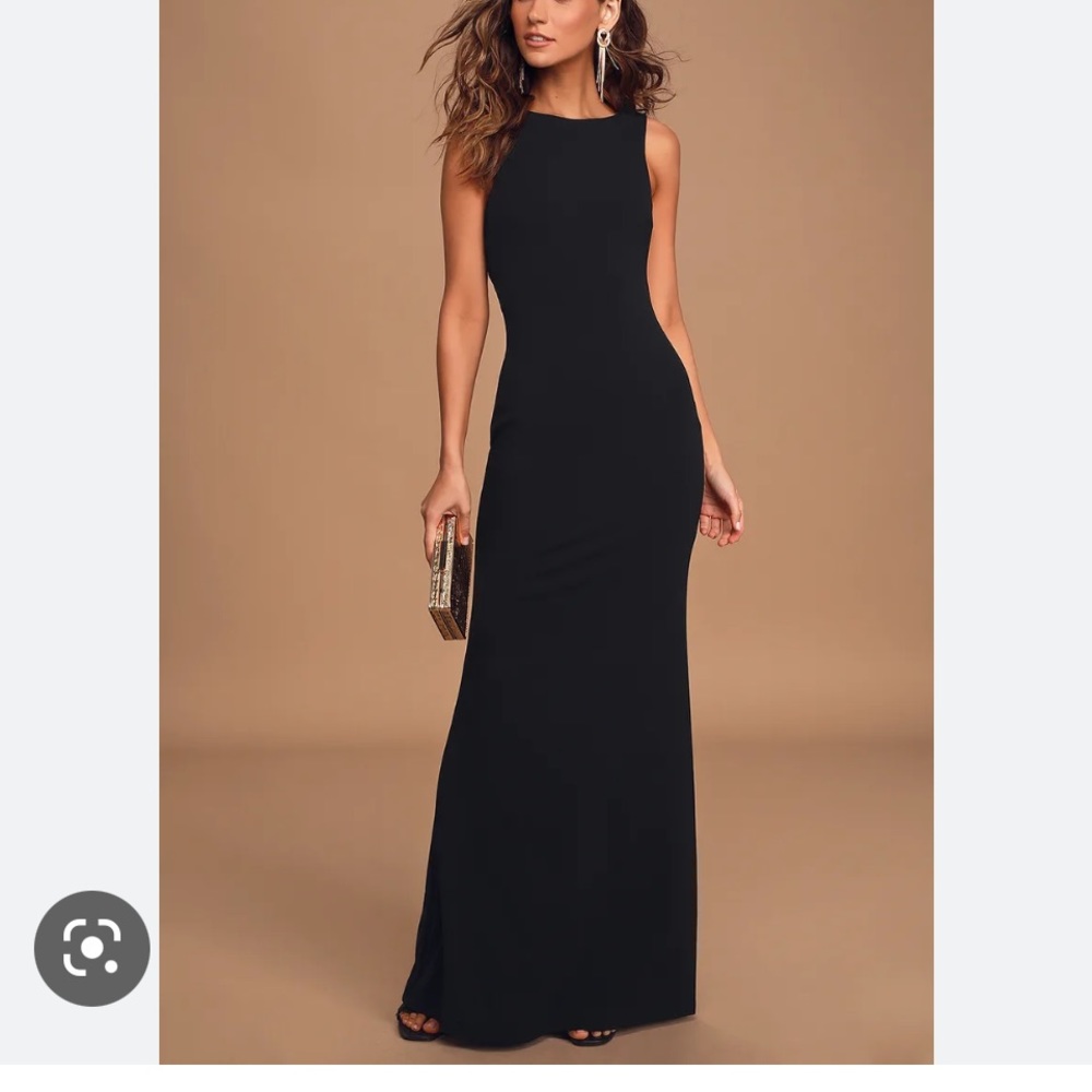 Lulu’s High Neck Sleeveless Full Length Mermaid Dress - Black Size S,M,L